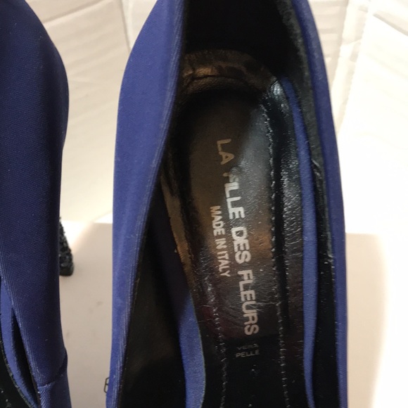 La filles des fleurs fabric upper with glitter heels. Made in Italy - Picture 3 of 6